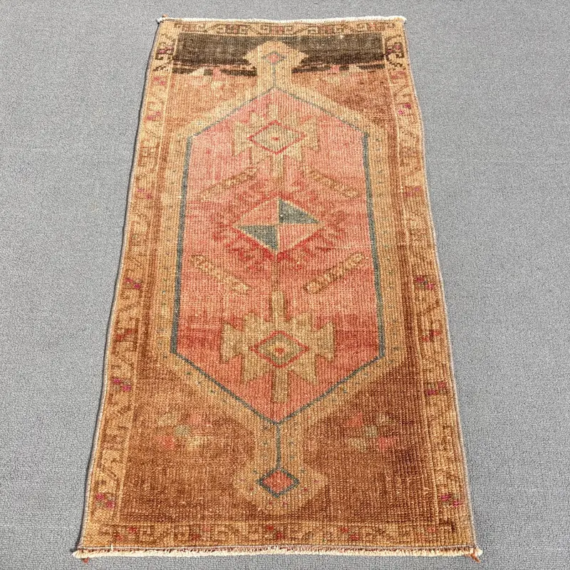 Brown Pink Camouflage Rug, 0.1x3.2 ft Chic Decor