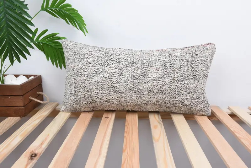 Vintage Throw Pillow, Ethnical Kilim Rug Pillow, 12x24 White Pillow Sham, Antique Pillows, Interior Designer Pillow, Pillow Case - 1