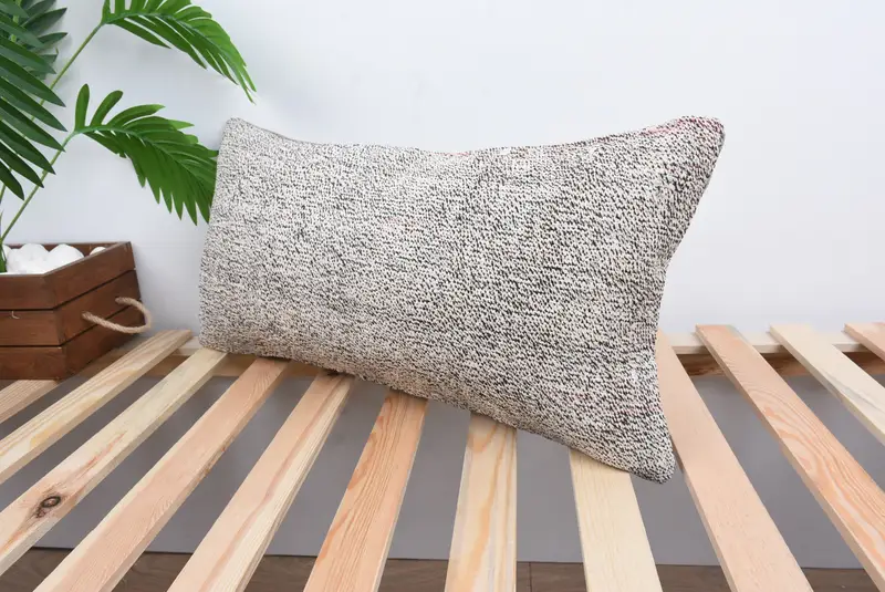 Vintage Throw Pillow, Ethnical Kilim Rug Pillow, 12x24 White Pillow Sham, Antique Pillows, Interior Designer Pillow, Pillow Case - 5