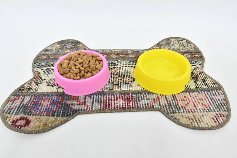 Köpük Dolgulu, Rahat Mavi ve Bej Pamuklu Evcil Hayvan Matı, Orta Boy Evcil Hayvan Yastığı