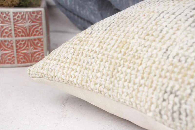 Farmhouse Pillow Sham, Kilim Pillow Cover, Antique Pillows, Vintage Kilim Throw Pillow, Pillow Cover, 14x14 Beige Cushion, Neutral Throw Pillow - 7