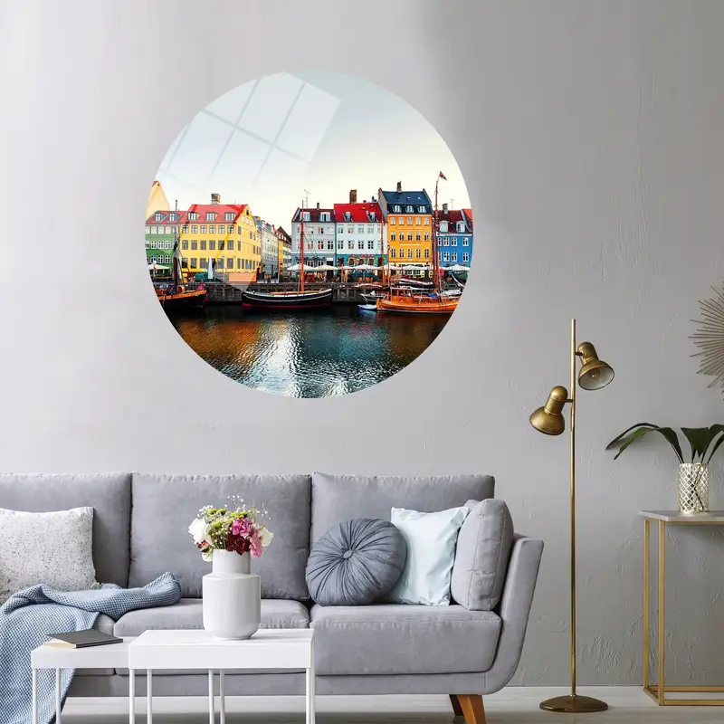 エレガントなコペンハーゲン キャンバス: デンマークの都市景観アートをプリント