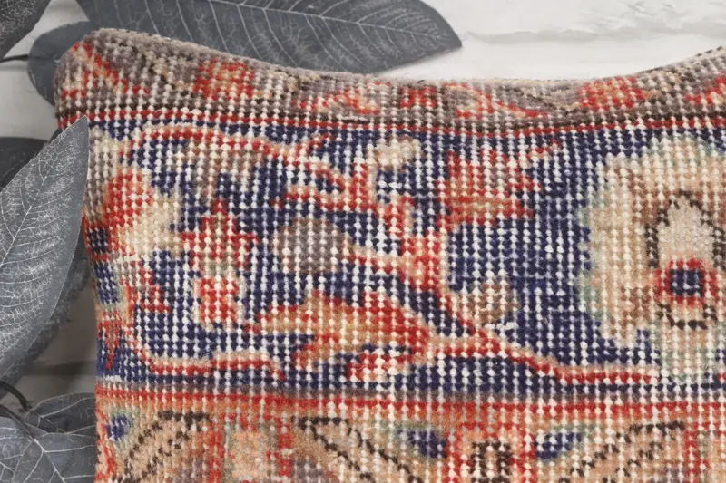 Yastık örtüsü, 14x14 mavi yastık örtüsü, ikat yastık kapağı, vintage Kilim yastığı, Türk halısı yastık sahte, vintage yastık, antika yastıklar - 2