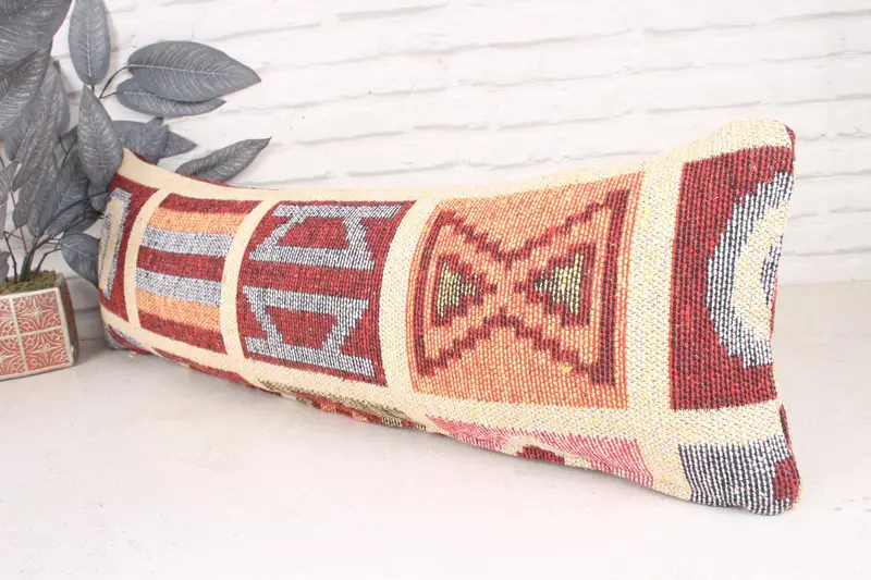 12x36 Beige Cushion Cover, Ethnic Throw Pillow, Boho Pillow Sham Cover, Vintage Cushion, Pillow, Pillow for Sofa, Gift Pillow, Sofa Cushion Cover - 4