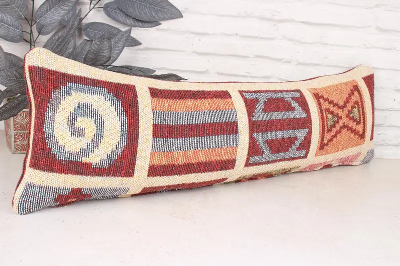 12x36 Beige Cushion Cover, Ethnic Throw Pillow, Boho Pillow Sham Cover, Vintage Cushion, Pillow, Pillow for Sofa, Gift Pillow, Sofa Cushion Cover - 3
