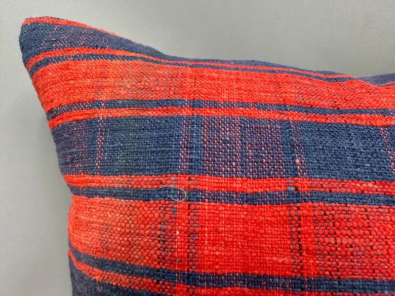 Kilim Cushion Sham, Pillow Cover, 20x20 Red Cushion, Pillow for Couch, Home Decor Pillow, Colorful Cushion Cover, Cozy Throw Pillow Sham - 5