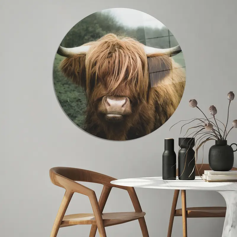 Elegant Printed Farmhouse Bull Glass for Trendy Man Cave Decor