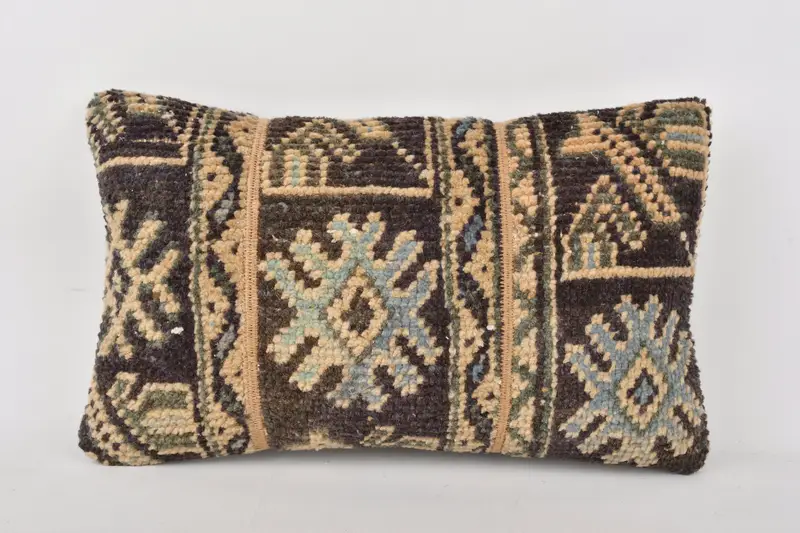 12x20 Brown Cushion, Interior Designer Pillow, Bolster Throw Cushion, Pillow, Throw Kilim Pillow, Kilim Cushion Sham, Outdoor Patio Cushion Cover - 1