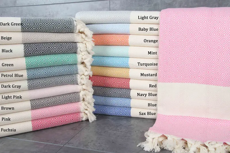 Bridal Shower Gift Organic Cotton Turkish Towel, 40x70 Inches