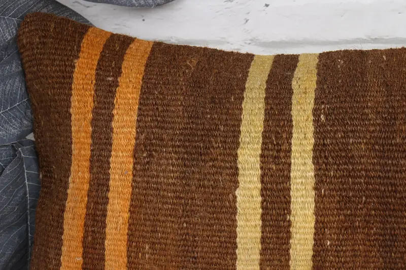 12x20 Brown Pillow Cover, Cotton Pillow Sham, Throw Kilim Pillow, Vintage Kilim Throw Pillow, Patio Cushion, Pillow Case, Pillow for Couch - 2