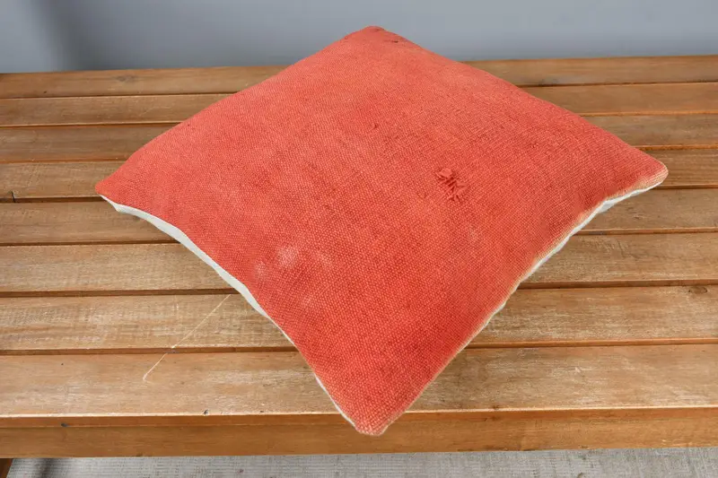 Pillow Cover, Personalized Gift Pillow Pillow Cover, Pillow for Couch, Turkish Kilim Pillow, 14x14 Red Pillow Cover, Vintage Kilim Throw Pillow - 2