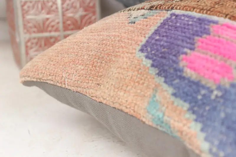 16x16 Blue Pillow Cover, Pillow Case, Bohemian Cushion Pillow Sham, Throw Kilim Pillow, Vintage Kilim Pillow, Vintage Kilim Throw Pillow - 7