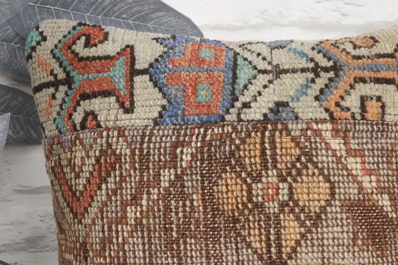 16x16 Blue Pillow Cover, Pillow Case, Bohemian Cushion Pillow Sham, Throw Kilim Pillow, Vintage Kilim Pillow, Vintage Kilim Throw Pillow - 2