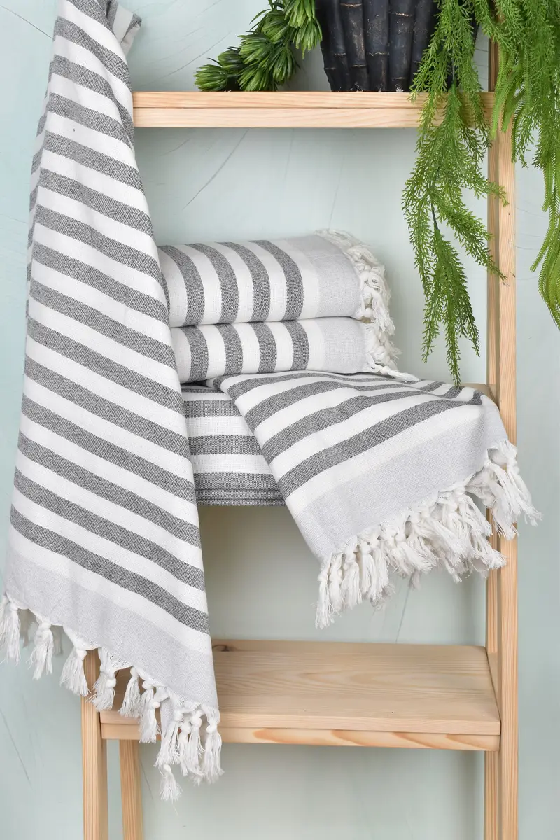 Turkish beach towel, Beach Towel Bulk, 68x40 Cotton Striped Terry Towel, Merry Christmas Gifts, Organic Cotton Towel, Monogrammed Beach Towel - 6