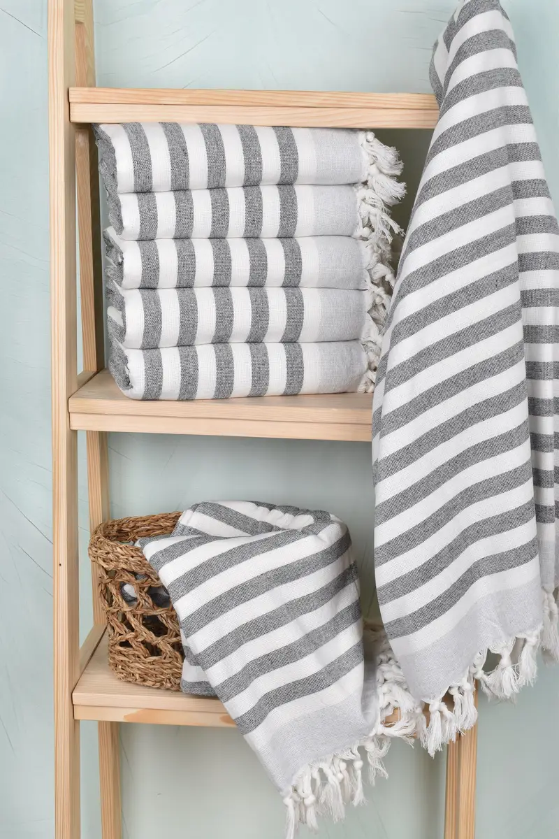 Turkish beach towel, Beach Towel Bulk, 68x40 Cotton Striped Terry Towel, Merry Christmas Gifts, Organic Cotton Towel, Monogrammed Beach Towel - 3