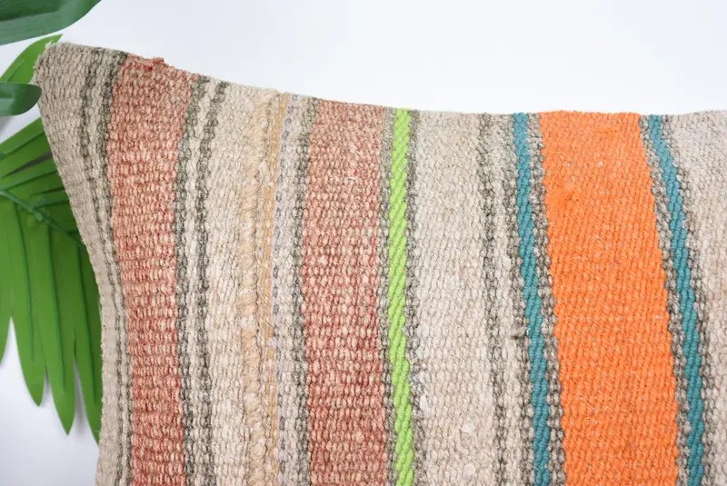 Home Decor Pillow, Boho Pillow Sham Cover, Retro Pillow Case, Interior Designer Pillow, 12x24 Orange Cushion, Cushion Case - 2