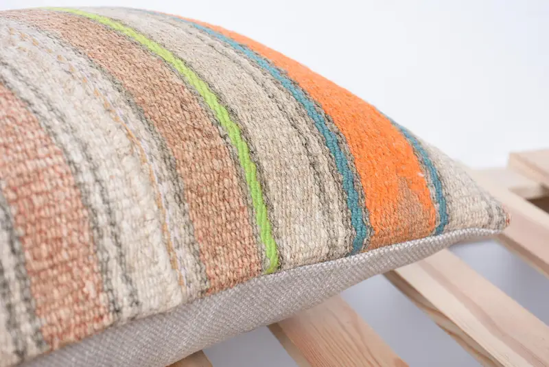 Home Decor Pillow, Boho Pillow Sham Cover, Retro Pillow Case, Interior Designer Pillow, 12x24 Orange Cushion, Cushion Case - 7