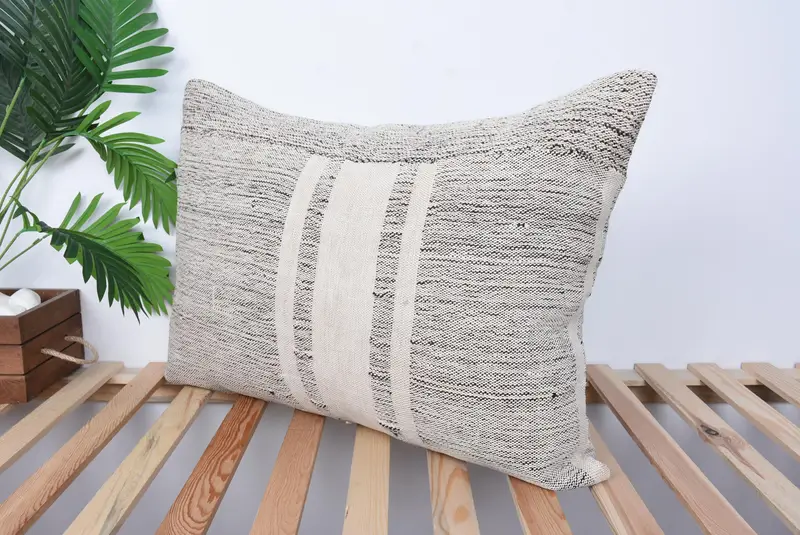 Pillow Case, Turkish Rugs Pillow Case, Vintage Kilim Pillow, 20x28 Brown Pillow Case, Antique Pillows, Yoga Pillow Case, Interior Designer Pillow - 5
