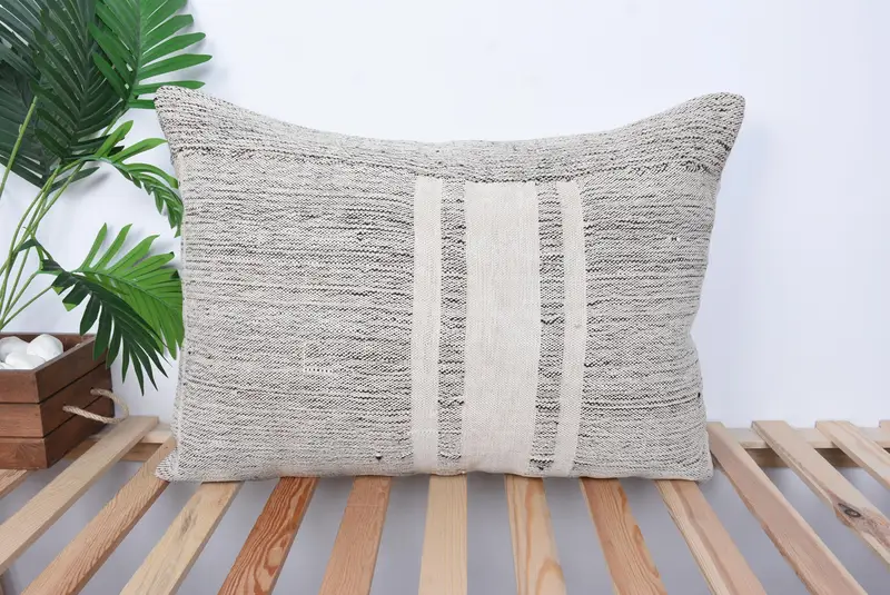 Pillow Case, Turkish Rugs Pillow Case, Vintage Kilim Pillow, 20x28 Brown Pillow Case, Antique Pillows, Yoga Pillow Case, Interior Designer Pillow - 1