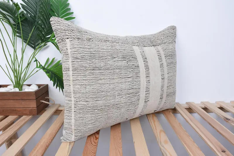 Pillow Case, Turkish Rugs Pillow Case, Vintage Kilim Pillow, 20x28 Brown Pillow Case, Antique Pillows, Yoga Pillow Case, Interior Designer Pillow - 4