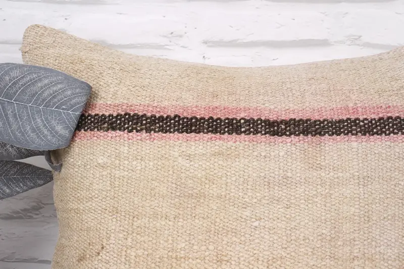 Pillow Sham, Shabby Chic Cushion Cover, Throw Kilim Pillow, Vintage Pillow, Seat Cushion, Turkish Kilim Pillow, 20x20 Beige Cushion Case - 2