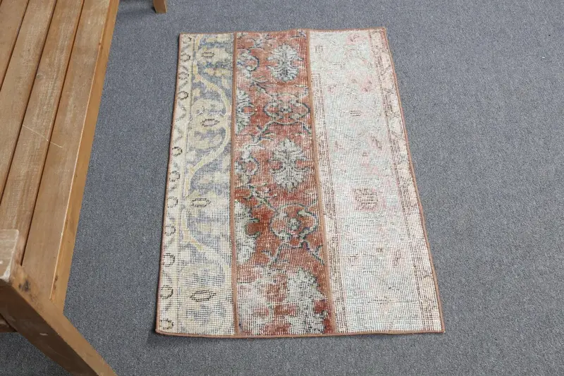 Alfombra naranja vibrante, patrón abstracto de 2,1x3,1 ft