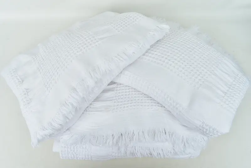 Bridesmaid Gifts, Turkish Cotton Throw Blanket, 96x88 Cotton Waffle Towel, Turkish Bedspread, Memorial Gift, Bedspread, Wedding Favors - 6