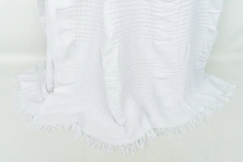 Bridesmaid Gifts, Turkish Cotton Throw Blanket, 96x88 Cotton Waffle Towel, Turkish Bedspread, Memorial Gift, Bedspread, Wedding Favors - 8
