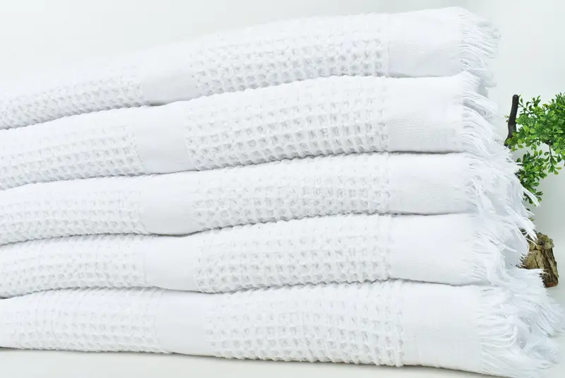 Bridesmaid Gifts, Turkish Cotton Throw Blanket, 96x88 Cotton Waffle Towel, Turkish Bedspread, Memorial Gift, Bedspread, Wedding Favors - 3
