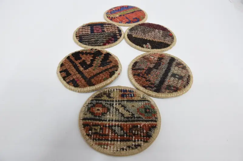 Bohemian Round Coaster, Orange and Red Coaster