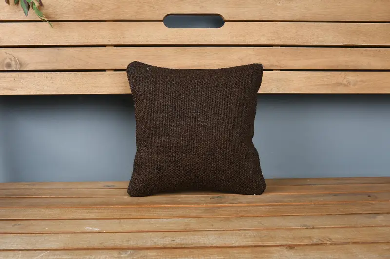 Bettkissenbedeckung, einzigartige Kissenbedeckung, Haustierkissen, Kissenbedeckung, 12x12 braune Kissenbezüge, Wohnkulturkissen, türkisches Kissen, Kilimkissen - 6