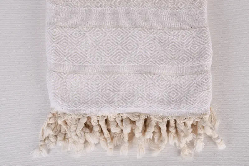 Luxury Turkish beach towel with fringe, Housewarming Gift, 70x40 Cotton Diamond Towel, Gift For Bride, Embroidered Towel, Personalized Turkish Towel - 3