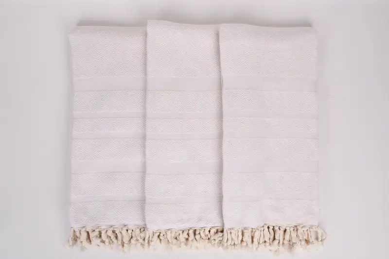 Luxury Turkish beach towel with fringe, Housewarming Gift, 70x40 Cotton Diamond Towel, Gift For Bride, Embroidered Towel, Personalized Turkish Towel - 7