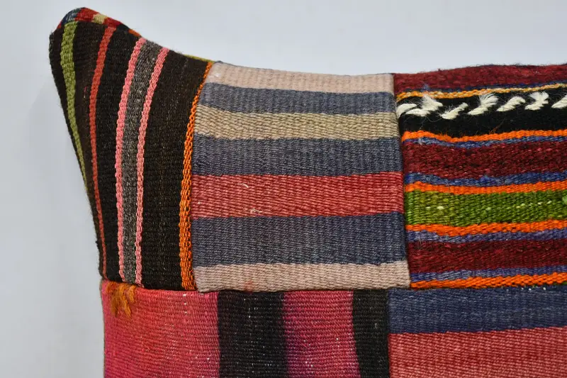 Cushion Case, Turkish Pillow, Lounge Throw Cushion Cover, Vintage Kilim Pillow, 20x20 Pink Cushion Cover, Ethnical Kilim Rug Pillow - 2