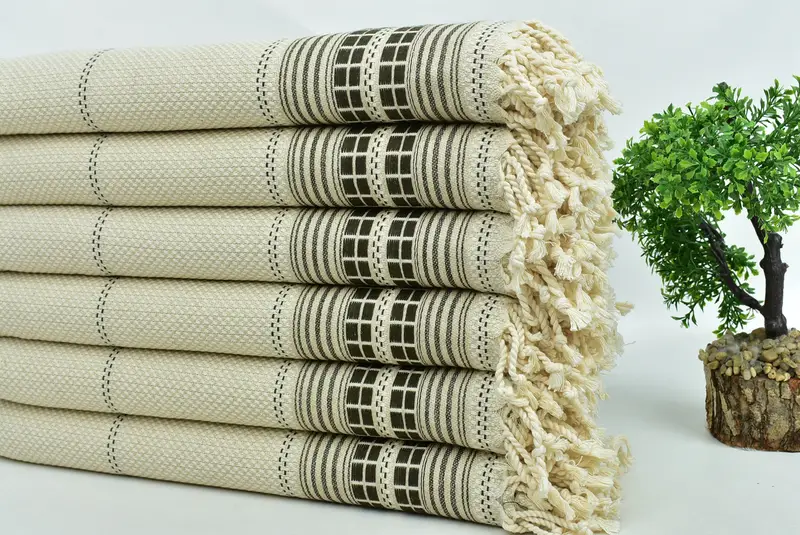 68x40 Linen Striped Towel, Travel towel, Handmade Gift, Unique Gift, Turkish hand towel, Luxury Turkish beach towel for summer vacation - 3