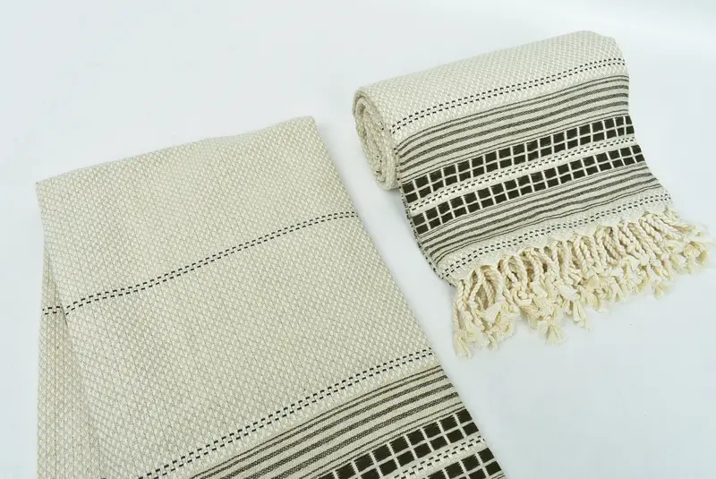 68x40 Linen Striped Towel, Travel towel, Handmade Gift, Unique Gift, Turkish hand towel, Luxury Turkish beach towel for summer vacation - 7