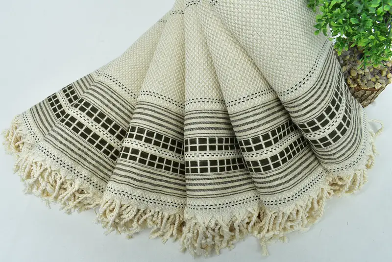 68x40 Linen Striped Towel, Travel towel, Handmade Gift, Unique Gift, Turkish hand towel, Luxury Turkish beach towel for summer vacation - 4