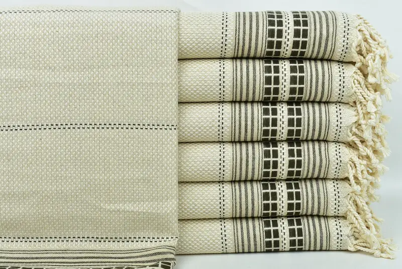 68x40 Linen Striped Towel, Travel towel, Handmade Gift, Unique Gift, Turkish hand towel, Luxury Turkish beach towel for summer vacation - 1