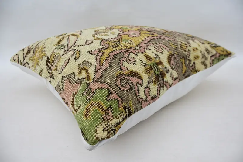Vintage Kilim Pillow, Kilim Pillow Cover, Ethnic Throw Cushion Cover, Turkish Pillow, Pillow Sham, Accent Cushion Cover, 24x24 Beige Cushion - 6