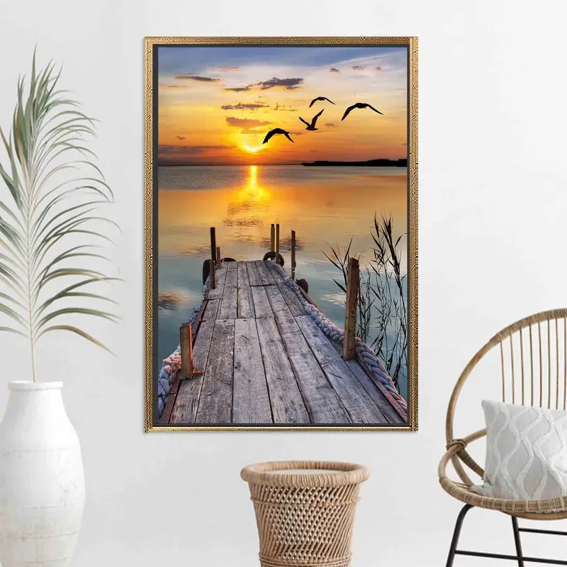 Atemberaubende Leinwand mit Meerblick: Kunst am Himmel bei Sonnenuntergang und Sonnenschein