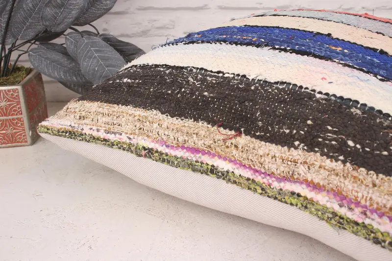 20x20 Blue Cushion, Antique Pillows, Pet Pillow Sham, Sustainable Cushion Cover, Pillow Cover, Boho Pillow, Vintage Kilim Pillow - 6