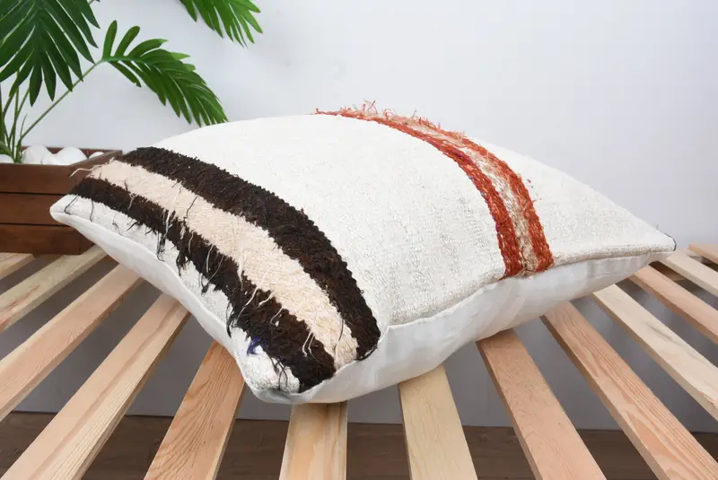 Aesthetic Pillow Case, Vintage Pillow, Cushion, Car Cushion, 20x20 White Pillow Case, Pillow for Couch, Turkish Kilim Pillow - 6