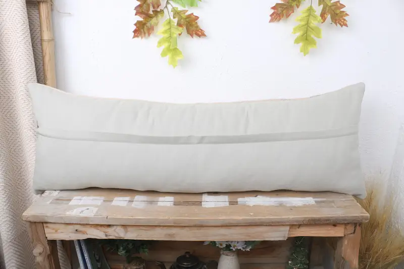 Yoga Pillow, Cushion Case, Kilim Pillow Cover, Crochet Pattern Pillow Case, Boho Pillow, 12x36 White Pillow, Muted Cushion Case, Throw Kilim Pillow - 7