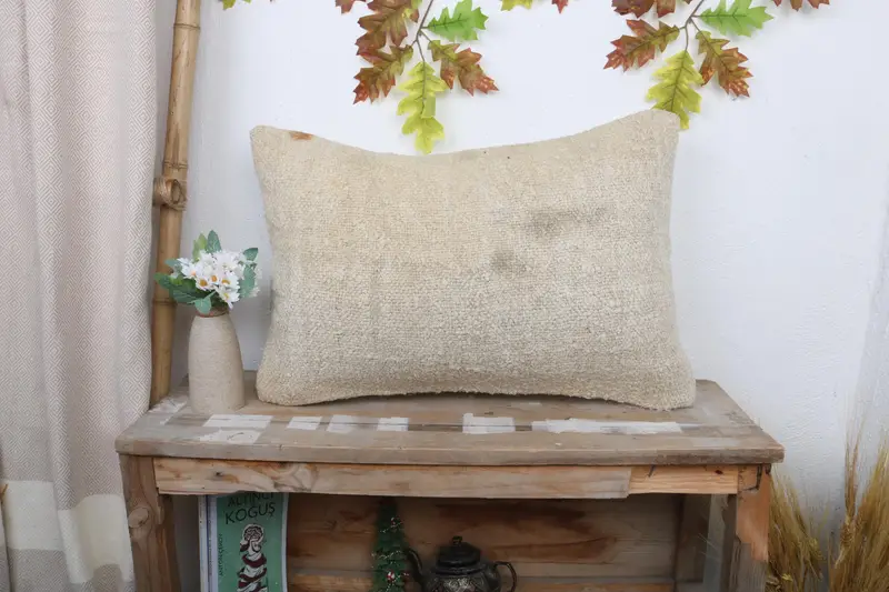 Handgefertigtes besticktes Southwestern-Wurfkissen, 16x24 Leinenkissen