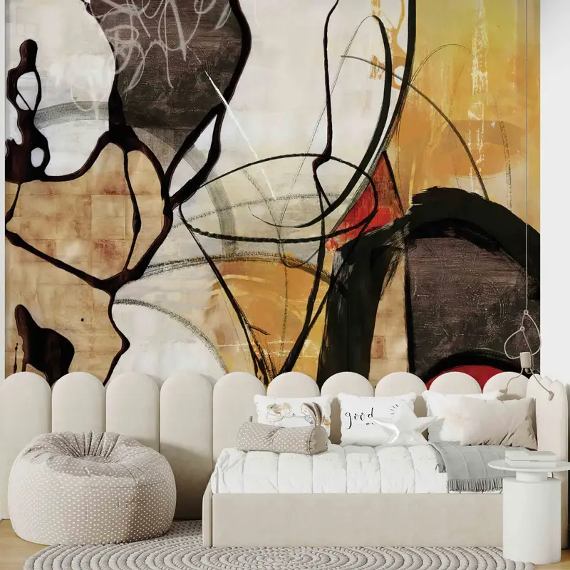 3D Wall Art, Modern Mural, Modern Abstract Paper Art, Abstract Modern Wall Print, Contemporary Wall Mural, Vinyl Wallpaper, Wall Art Decor - 5