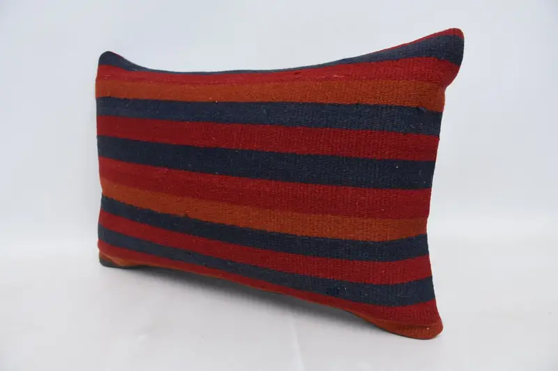 Pillow Sham, 16x24 Red Cushion, Throw Kilim Pillow, Pillow for Couch, Pillow for Sofa, Anatolian Pillow, Farmhouse Pillow Cover - 4
