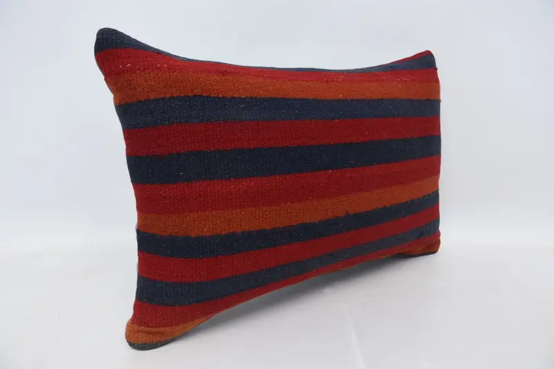 Pillow Sham, 16x24 Red Cushion, Throw Kilim Pillow, Pillow for Couch, Pillow for Sofa, Anatolian Pillow, Farmhouse Pillow Cover - 3