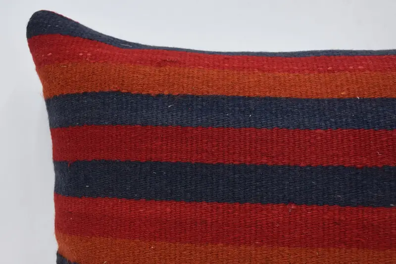 Pillow Sham, 16x24 Red Cushion, Throw Kilim Pillow, Pillow for Couch, Pillow for Sofa, Anatolian Pillow, Farmhouse Pillow Cover - 2