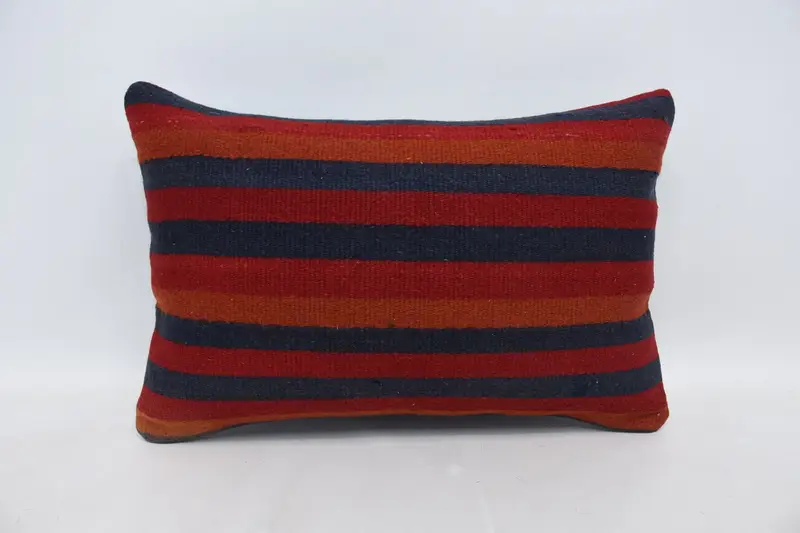 Pillow Sham, 16x24 Red Cushion, Throw Kilim Pillow, Pillow for Couch, Pillow for Sofa, Anatolian Pillow, Farmhouse Pillow Cover - 1