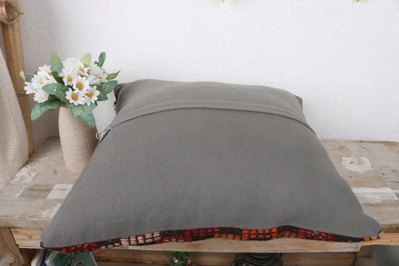 Bed Cushion Cover, 16x16 Brown Cushion, Throw Kilim Pillow, Pastel Pillow Sham, Yoga Cushion Cover, Cushion, Boho Pillow, Boho Pillow Sham Cover - 7